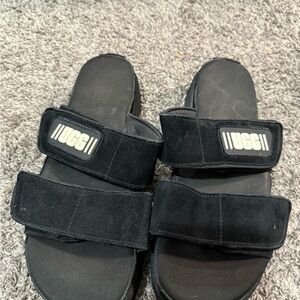 UGG Black Velcro Slide Sandals